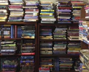 Confession...this is actually a picture of books I have in the store. I'm using it because the only difference between my actual TBR pile and this one are the titles.